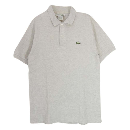 LACOSTE ラコステ vintage ヴィンテージ 70’s 80’s フランス製 CHEMISE 半袖 ポロシャツ ホワイト グレー系 3【中古】