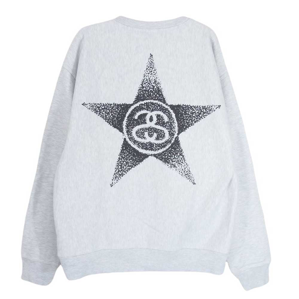 STUSSY ステューシー 1914887 STARS CREW グラフィック スター プリント クルーネック スウェット トレーナー グレー系 M【中古】