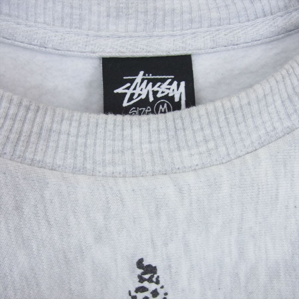 STUSSY ステューシー 1914887 STARS CREW グラフィック スター プリント クルーネック スウェット トレーナー グレー系 M【中古】
