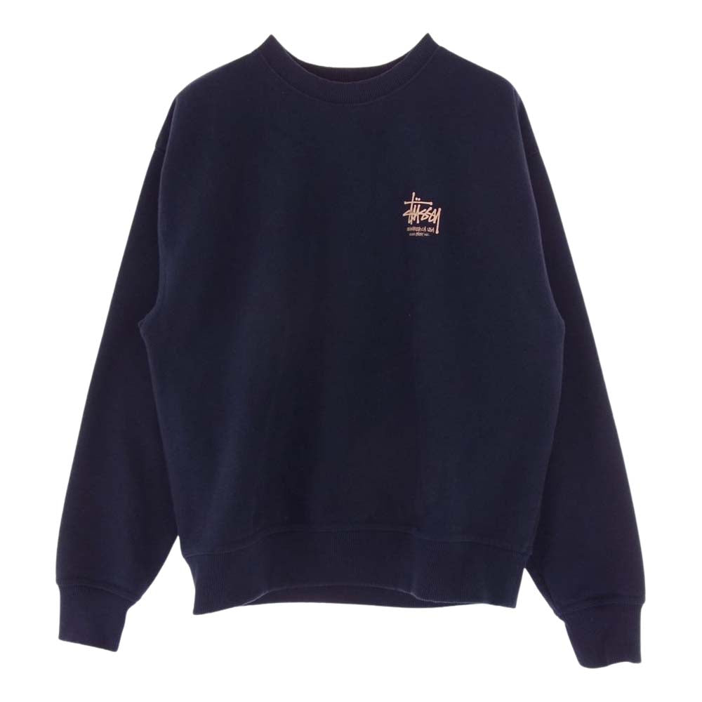 STUSSY ステューシー DRAGON STUSSY CREW ドラゴンプリント クルーネック スウェット ネイビー系 M【中古】