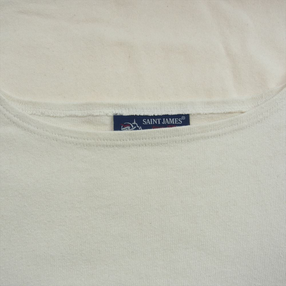 SAINT JAMES セントジェームス CRAZ SLOU クレイジースラウチ ウェッソン ドロップ ショルダー 七分袖 Tシャツ オフホワイト系 USA 36【中古】