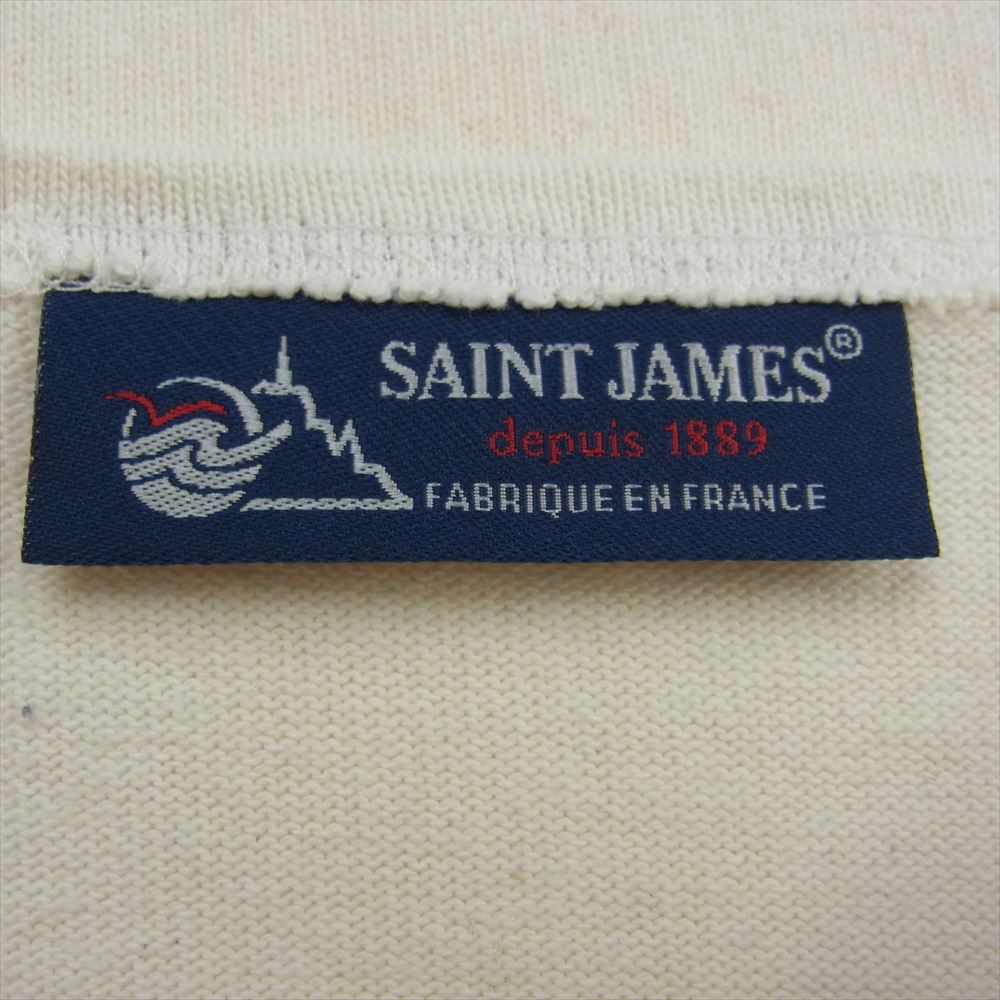SAINT JAMES セントジェームス CRAZ SLOU クレイジースラウチ ウェッソン ドロップ ショルダー 七分袖 Tシャツ オフホワイト系 USA 36【中古】