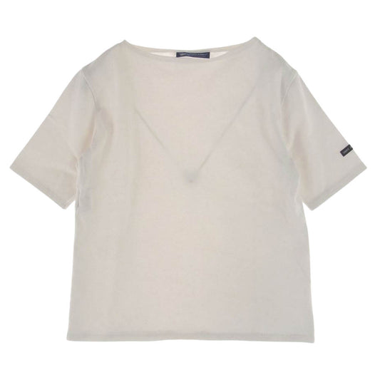 SAINT JAMES セントジェームス バスクシャツ 無地 半袖 Tシャツ ホワイト系 USA 32【中古】