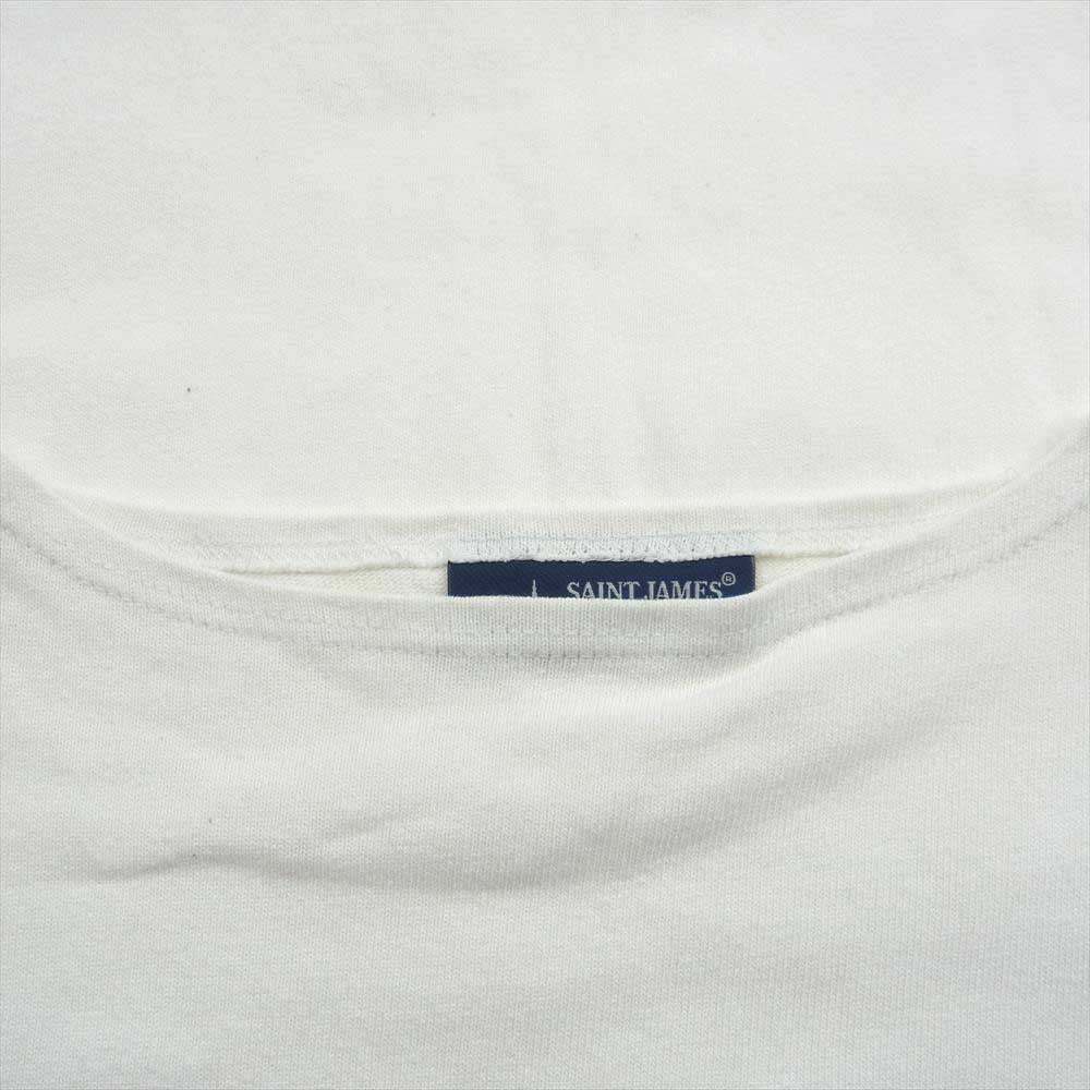SAINT JAMES セントジェームス バスクシャツ 無地 半袖 Tシャツ ホワイト系 USA 32【中古】