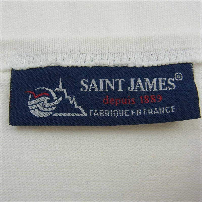 SAINT JAMES セントジェームス バスクシャツ 無地 半袖 Tシャツ ホワイト系 USA 32【中古】