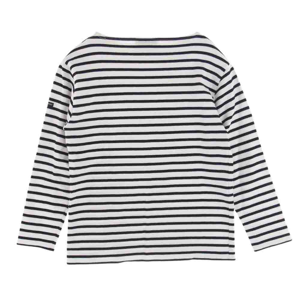 SAINT JAMES セントジェームス OUESSANT ウエッソン ボーダー バスクシャツ 長袖 Tシャツ ホワイト系 ブラック系 SM【中古】