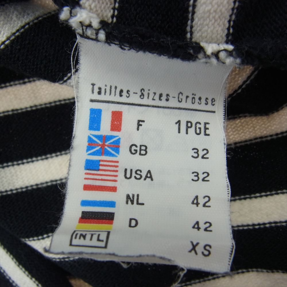 SAINT JAMES セントジェームス OUESSANT ウエッソン ボーダー バスクシャツ 長袖 Tシャツ ブラック系 ホワイト系 XS【中古】