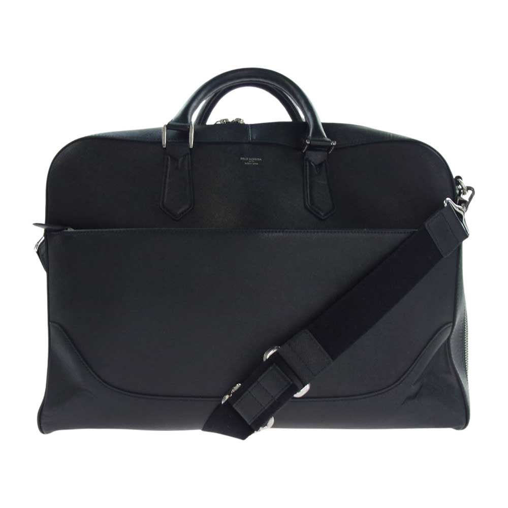PELLE MORBIDA ペッレモルビダ PMO-CA015  Capitano キャピターノ 2WAY ショルダーバッグ ブリーフケース  ネイビー系【中古】