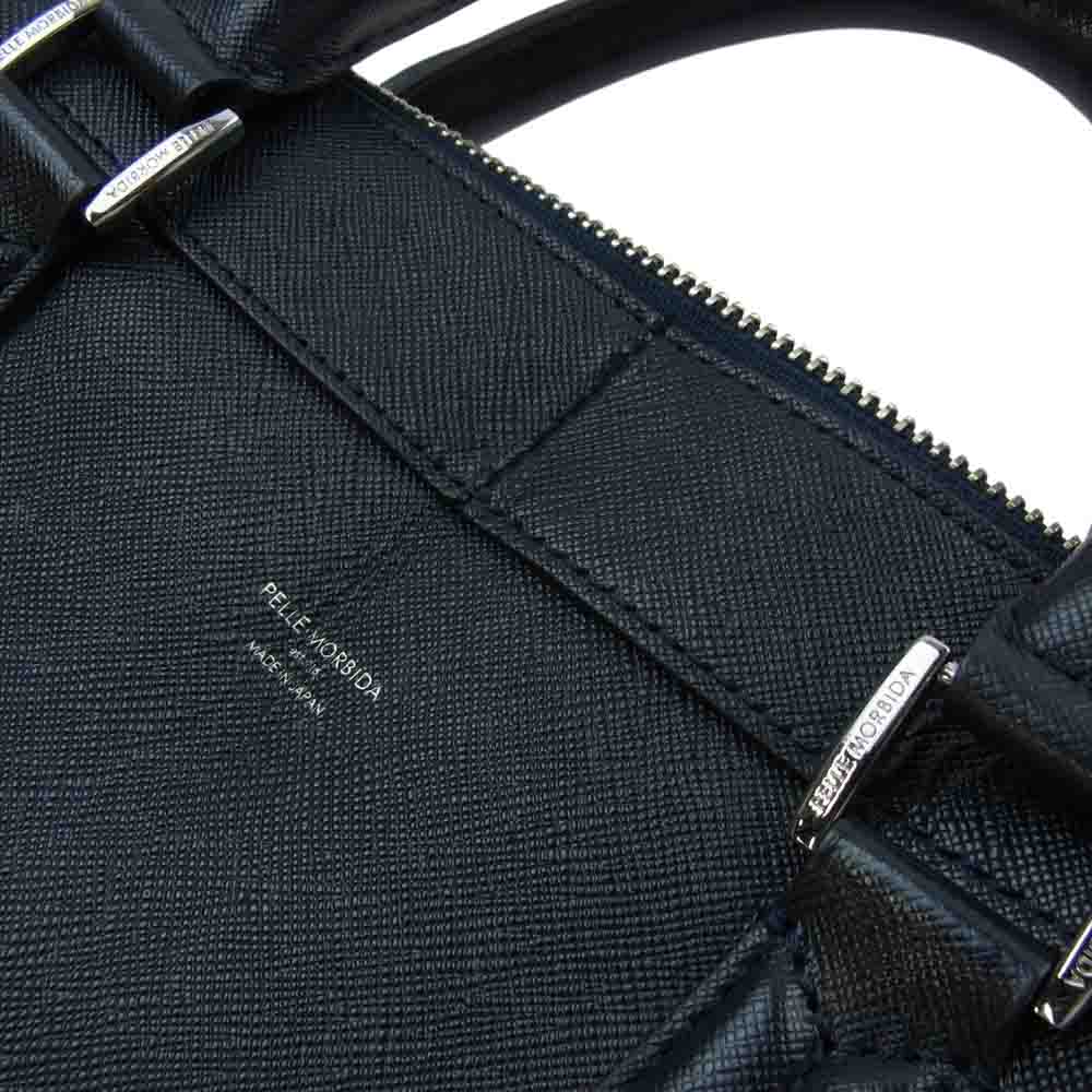 PELLE MORBIDA ペッレモルビダ PMO-CA015  Capitano キャピターノ 2WAY ショルダーバッグ ブリーフケース  ネイビー系【中古】