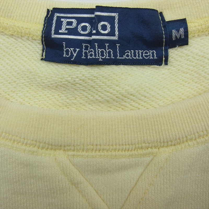 POLO RALPH LAUREN ポロ・ラルフローレン 前V クルーネック スウェット イエロー系 M【中古】