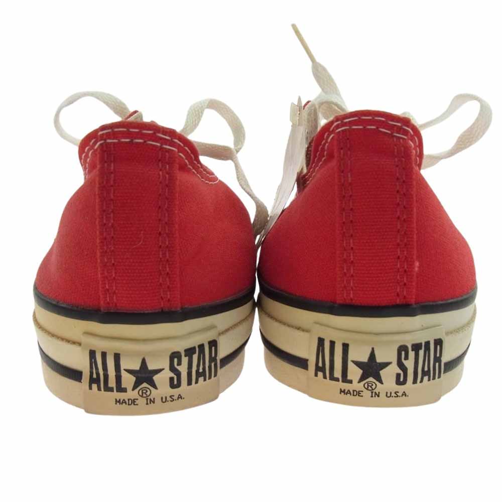 CONVERSE コンバース 90s USA製 ALL STAR オールスター ローカット キャンバス スニーカー レッド系 US7【中古】