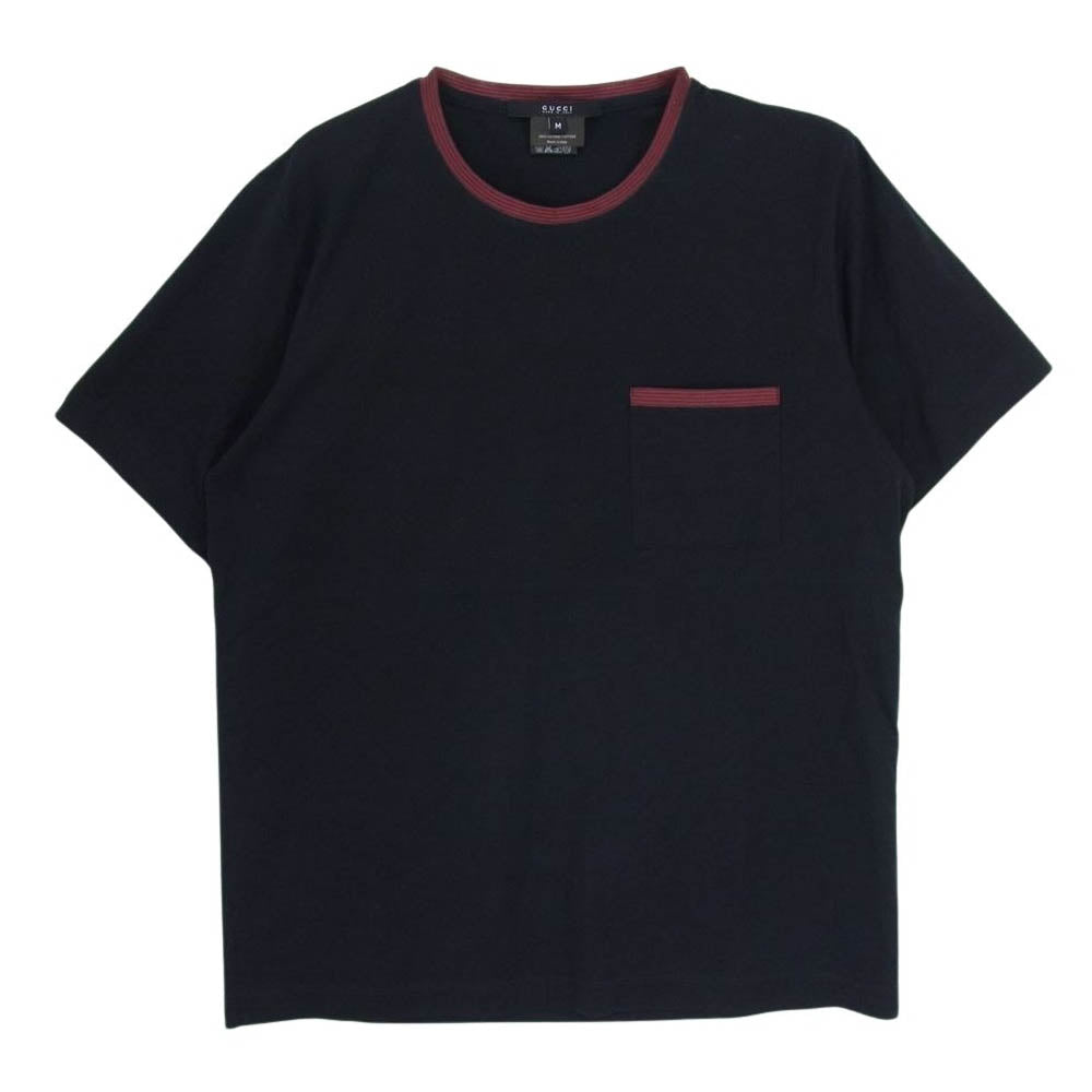 GUCCI グッチ 147957 Z1351 イタリア製 シェリーライン ポケット 半袖 Tシャツ ブラック系 M【中古】