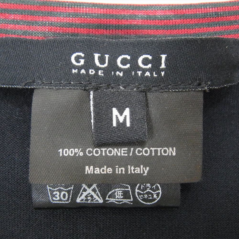 GUCCI グッチ 147957 Z1351 イタリア製 シェリーライン ポケット 半袖 Tシャツ ブラック系 M【中古】