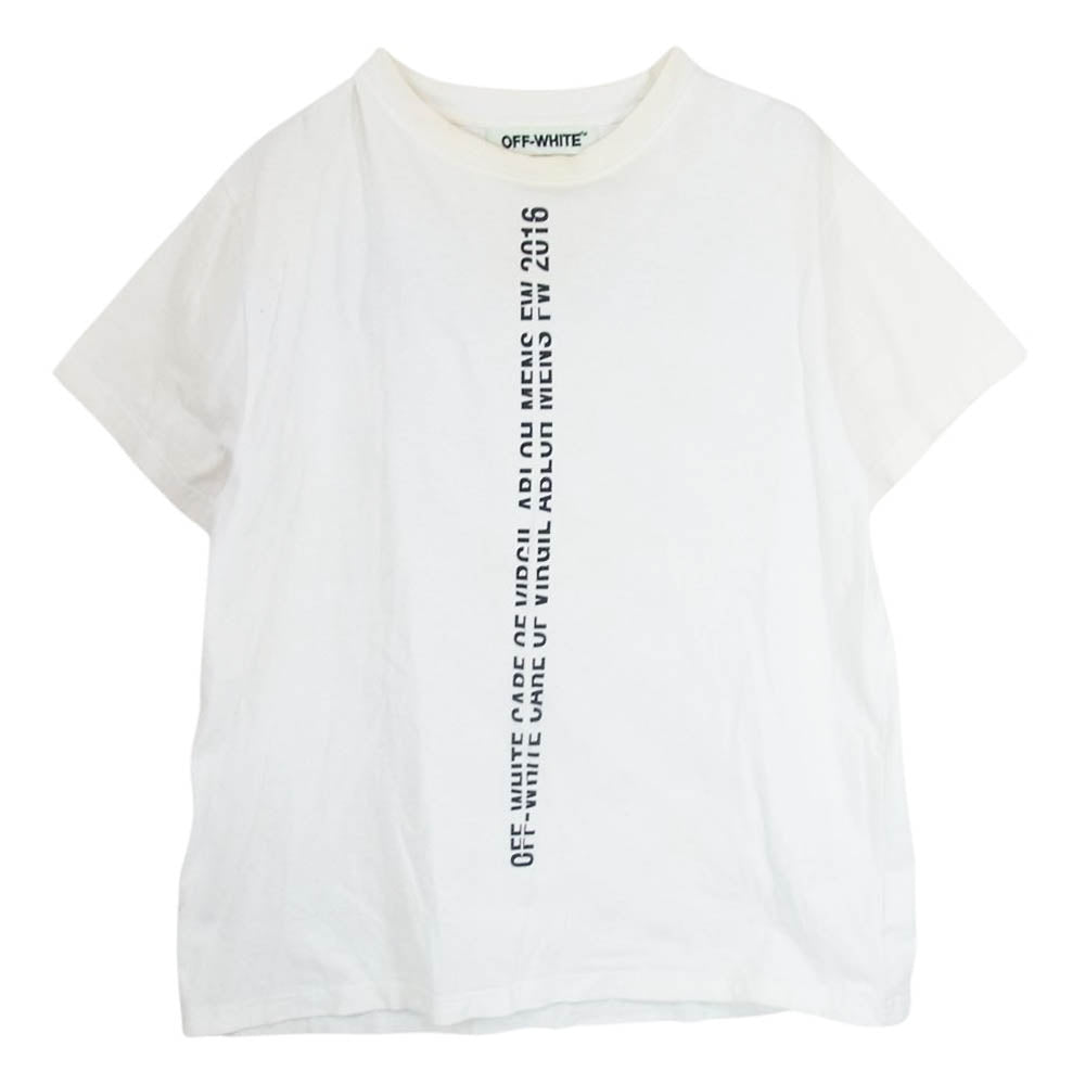 OFF-WHITE オフホワイト 16AW 2016 プリントデザイン クルーネック Tシャツ ホワイト系 M【中古】