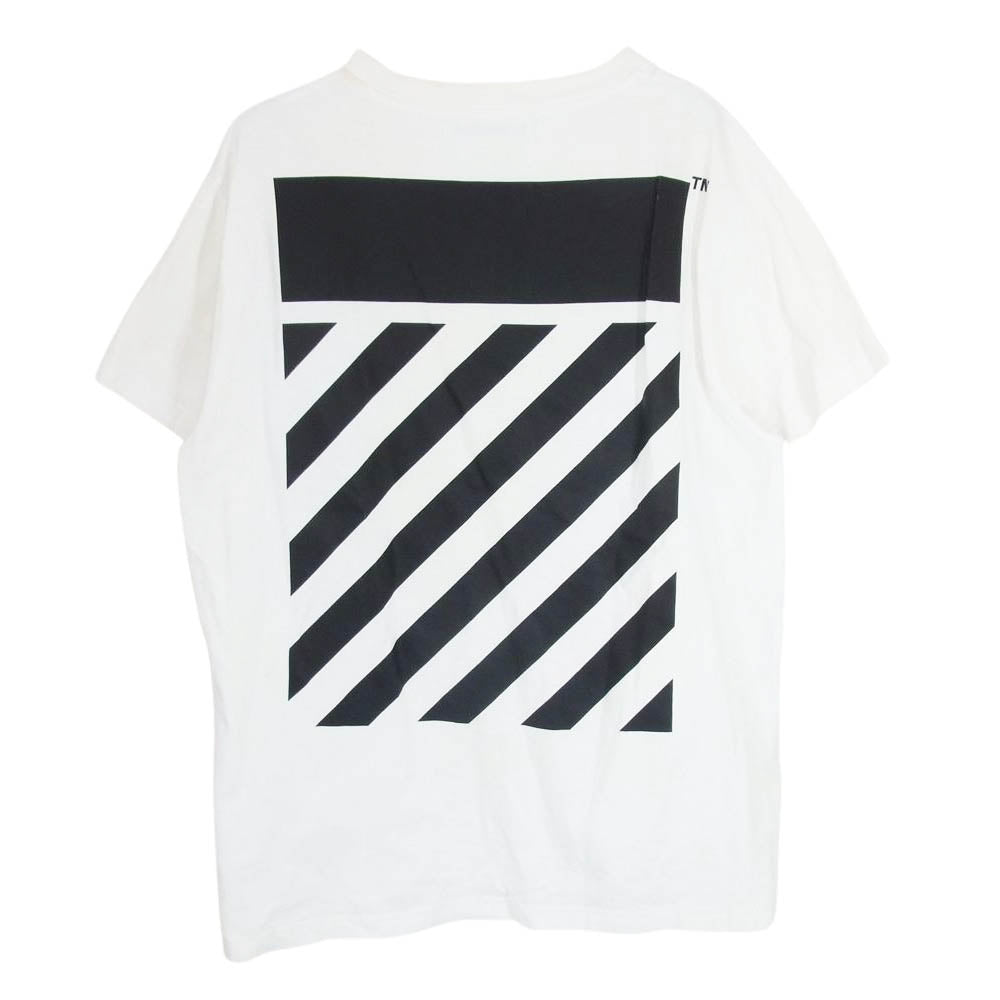 OFF-WHITE オフホワイト 16AW 2016 プリントデザイン クルーネック Tシャツ ホワイト系 M【中古】