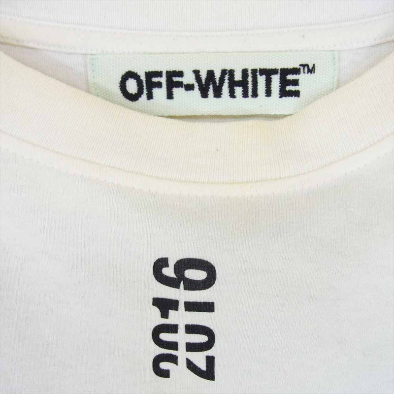 OFF-WHITE オフホワイト 16AW 2016 プリントデザイン クルーネック Tシャツ ホワイト系 M【中古】