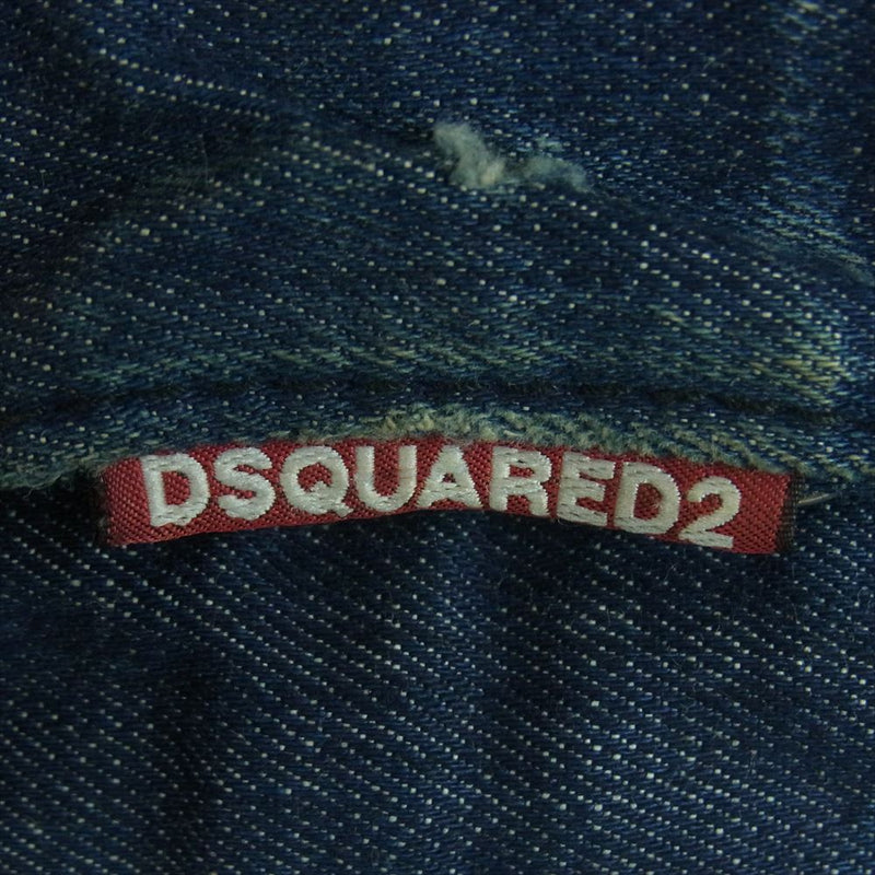 DSQUARED2 ディースクエアード 15AW S71LA0977 TIDY BIKER JEAN ダメージ加工 バイカー スキニー デニム パンツ ジーンズ インディゴブルー系 44【中古】