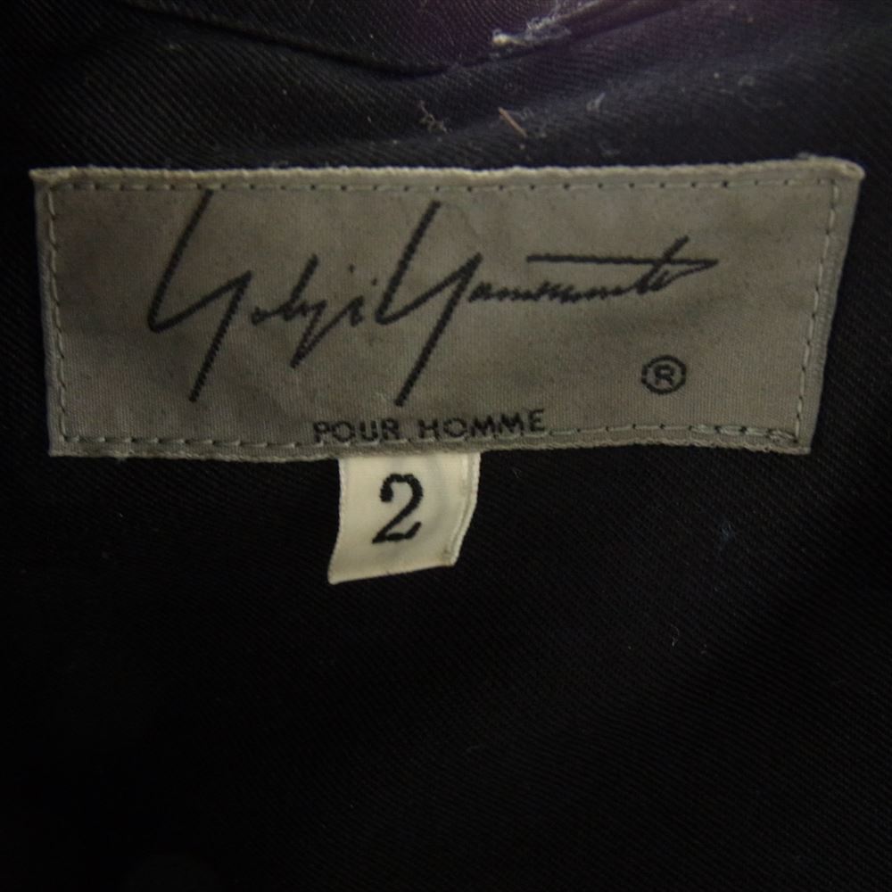 Yohji Yamamoto POUR HOMME ヨウジヤマモトプールオム HR-B92-100 ウールギャバジン 衿ストール付き ロング 長袖 シャツ コート ブラック系 2【中古】