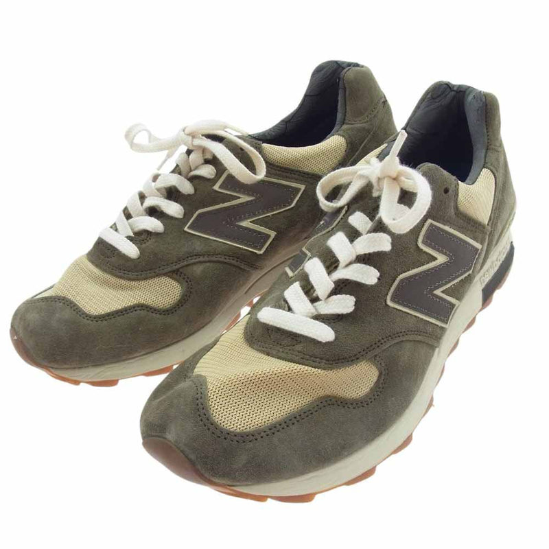 NEW BALANCE ニューバランス M1400OB 観賞用 USA製 1400 スエード メッシュ スニーカー グレー系 9.5D【中古】