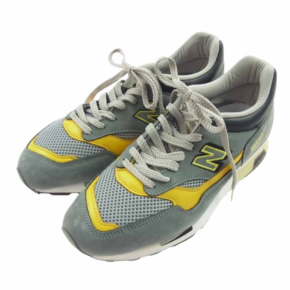 NEW BALANCE ニューバランス M1500GYM 観賞用 英国製 1500 スエード メッシュ スニーカー グレー イエロー グレー系 イエロー系 9.5D【中古】