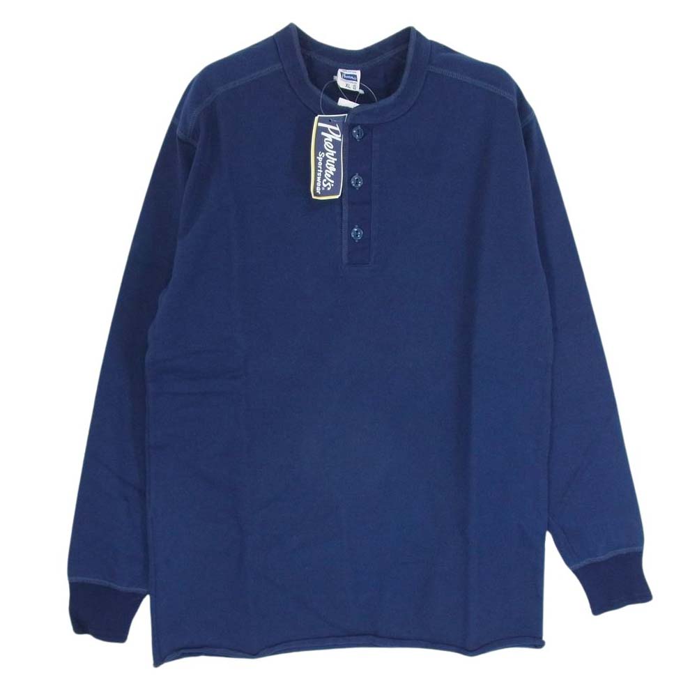 Pherrow's フェローズ PCT2 ヘンリーネック Tシャツ ネイビー系 XL【極上美品】【中古】