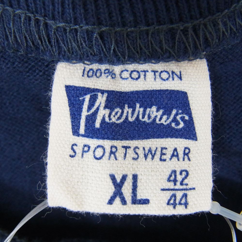 Pherrow's フェローズ PCT2 ヘンリーネック Tシャツ ネイビー系 XL【極上美品】【中古】