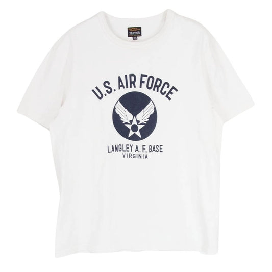 The REAL McCOY'S ザリアルマッコイズ U.S.AIRFORCE プリント 半袖 Tシャツ ホワイト系 38【中古】