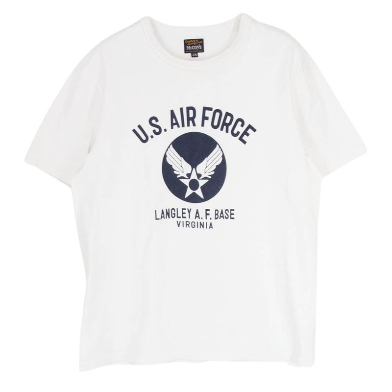 The REAL McCOY'S ザリアルマッコイズ U.S.AIRFORCE プリント 半袖 Tシャツ ホワイト系 38【中古】