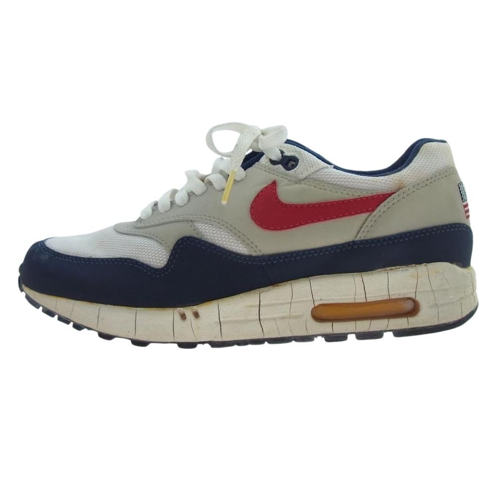 NIKE ナイキ 604139-162 観賞用 Air Max 1 Original Mesh Independence Day エアマックス1 オリジナル メッシュ インディペンデンス デイ スニーカー ネイビー系 ホワイト系 27.5cm【中古】