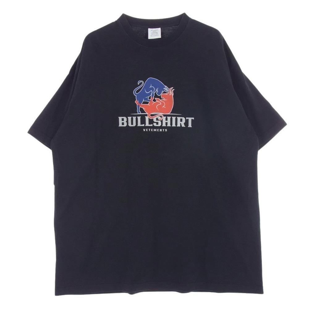 VETEMENTS ヴェトモン UA53TR340B BULLSHIRT ブル プリント オーバーサイズ 半袖 Tシャツ ブラック系 M【中古】