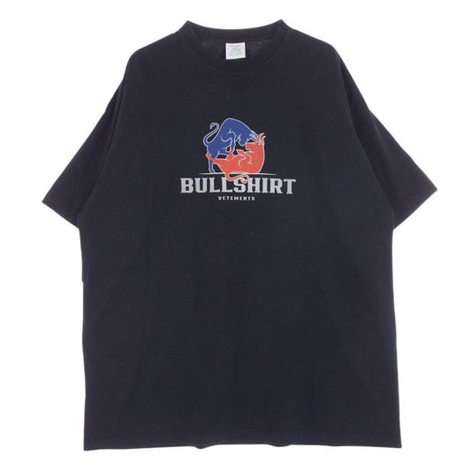 VETEMENTS ヴェトモン UA53TR340B BULLSHIRT ブル プリント オーバーサイズ 半袖 Tシャツ ブラック系 M【中古】