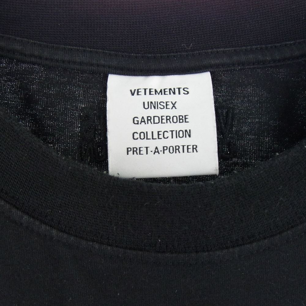 VETEMENTS ヴェトモン UA53TR340B BULLSHIRT ブル プリント オーバーサイズ 半袖 Tシャツ ブラック系 M【中古】