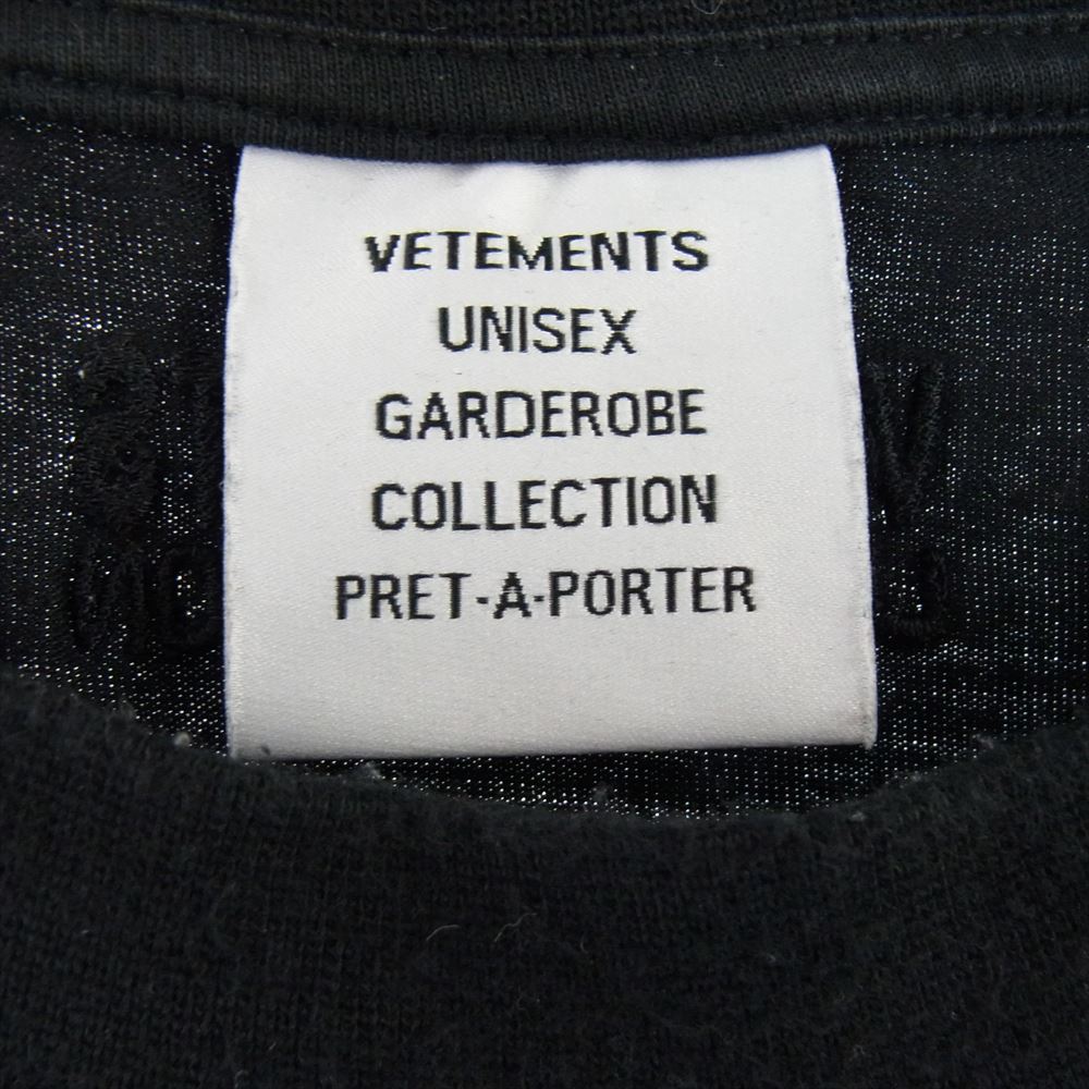 VETEMENTS ヴェトモン UA53TR340B BULLSHIRT ブル プリント オーバーサイズ 半袖 Tシャツ ブラック系 M【中古】