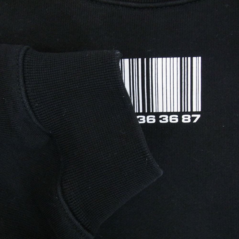 VETEMENTS ヴェトモン VL12TR140B VTMNTS BARCODE SWEATSHIRT バーコード スウェットシャツ トレーナー ブラック系 L【中古】