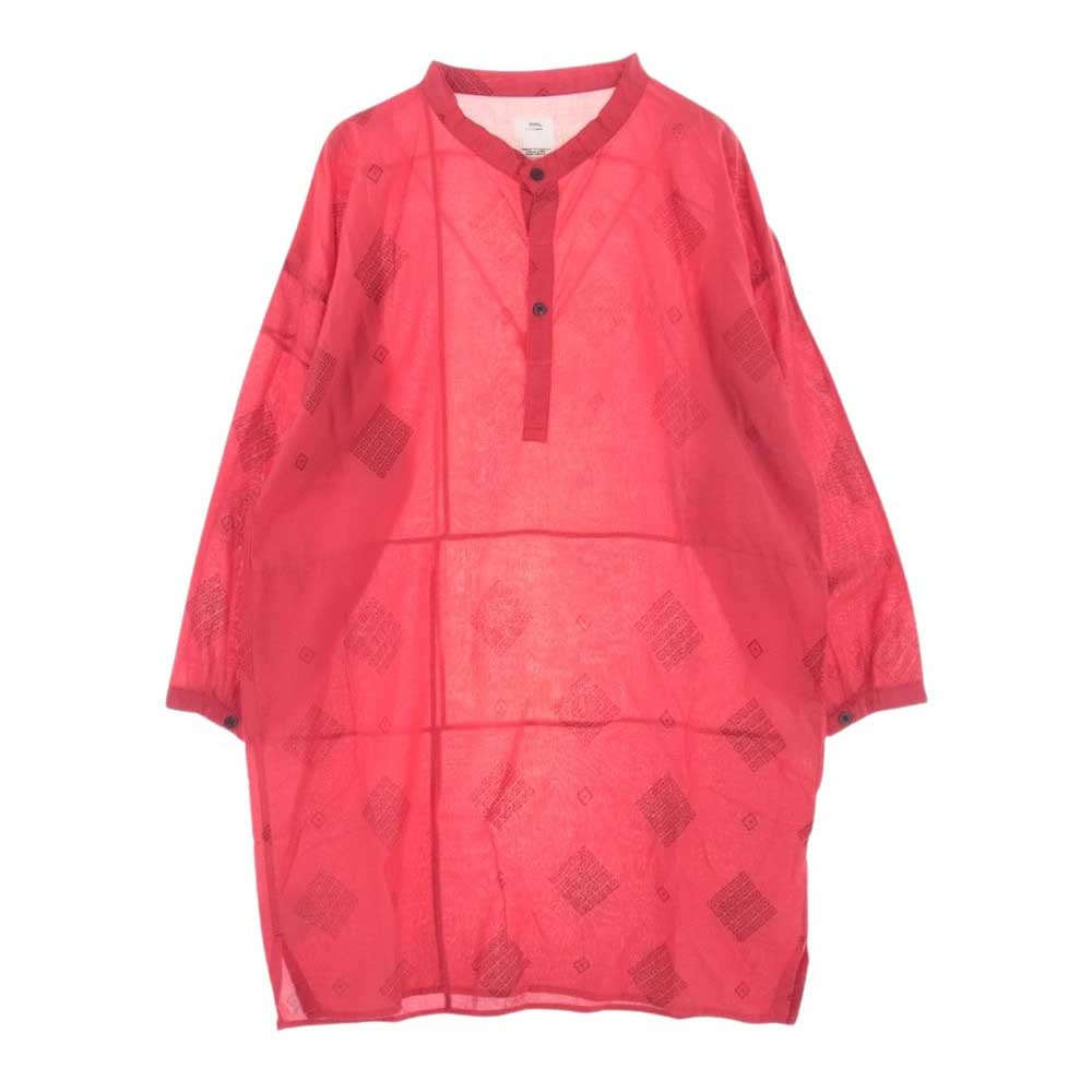 VISVIM ビズビム 0321105017007 WMV LONG SHIRT OP P.W (N.D.) オープンカラー ロング シャツ 長袖  レッド系 .00【中古】