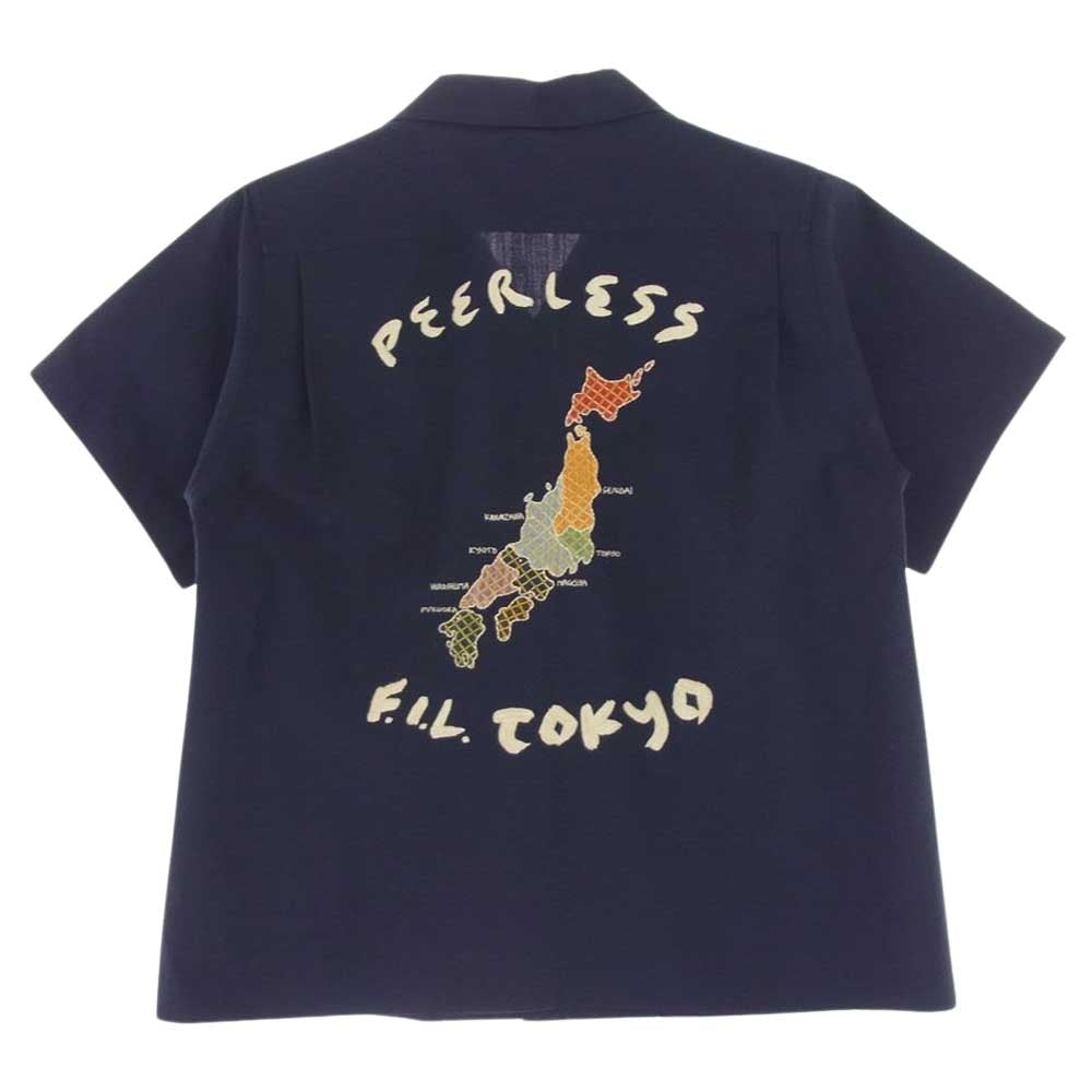 VISVIM ビズビム 21SS  0121105011016 SANKO SOUVENIR SHIRT S/S ボーリング 半袖 シャツ ネイビー系 2【美品】【中古】