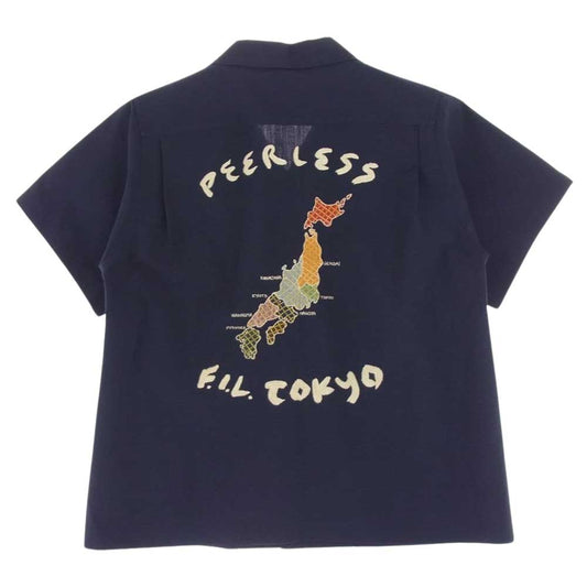 VISVIM ビズビム 21SS  0121105011016 SANKO SOUVENIR SHIRT S/S ボーリング 半袖 シャツ ネイビー系 2【美品】【中古】