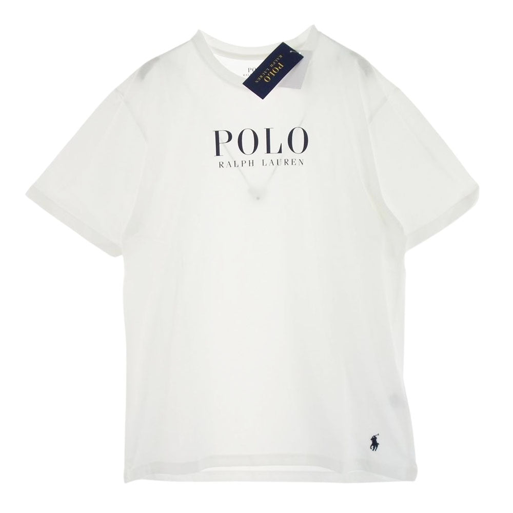 POLO RALPH LAUREN ポロ・ラルフローレン Logo printed Short Sleeve CrewNeck ロゴ プリント ショートスリーブ クルーネック 半袖 Tシャツ オフホワイト系 L【新古品】【未使用】【中古】