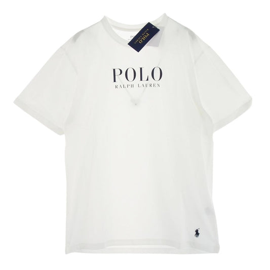 POLO RALPH LAUREN ポロ・ラルフローレン Logo printed Short Sleeve CrewNeck ロゴ プリント ショートスリーブ クルーネック 半袖 Tシャツ オフホワイト系 L【新古品】【未使用】【中古】