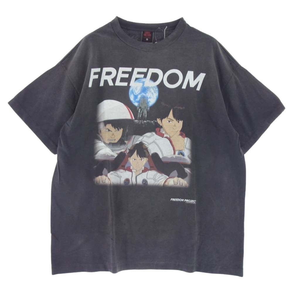 SAINT MICHAEL セントマイケル 24SS SM-YS8-0000-C19 FREEDOM FD SS TEE コラボ 半袖 ショート スリーブ Tシャツ カットソー グレー系 XL【新古品】【未使用】【中古】