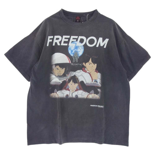 SAINT MICHAEL セントマイケル 24SS SM-YS8-0000-C19 FREEDOM FD SS TEE コラボ 半袖 ショート スリーブ Tシャツ カットソー グレー系 XL【新古品】【未使用】【中古】