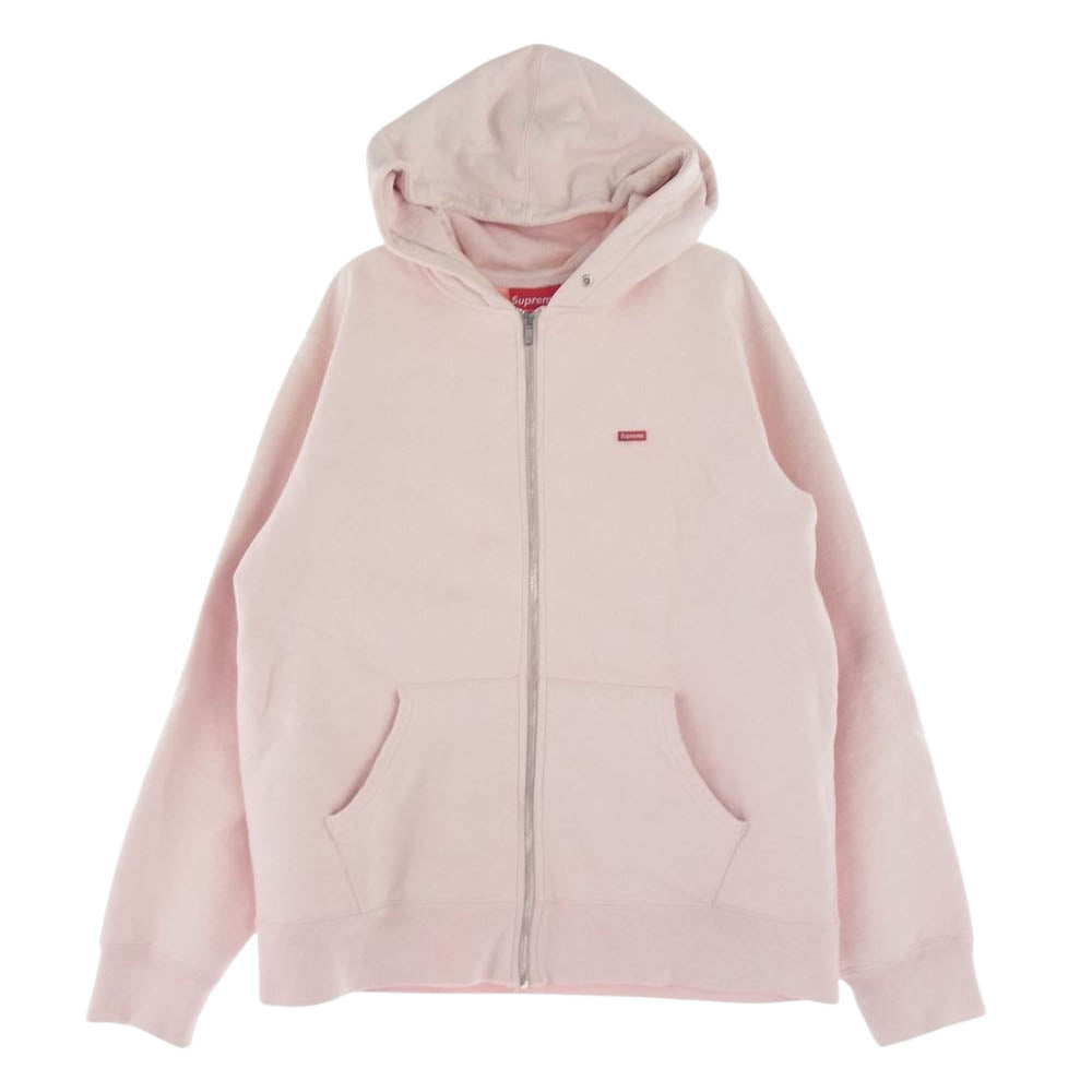 Supreme シュプリーム 17AW Small Box Zip Up Sweatshirt スモール ボックスロゴ ジップアップ スウェットシャツ フーディー パーカー ピンク系 L【中古】