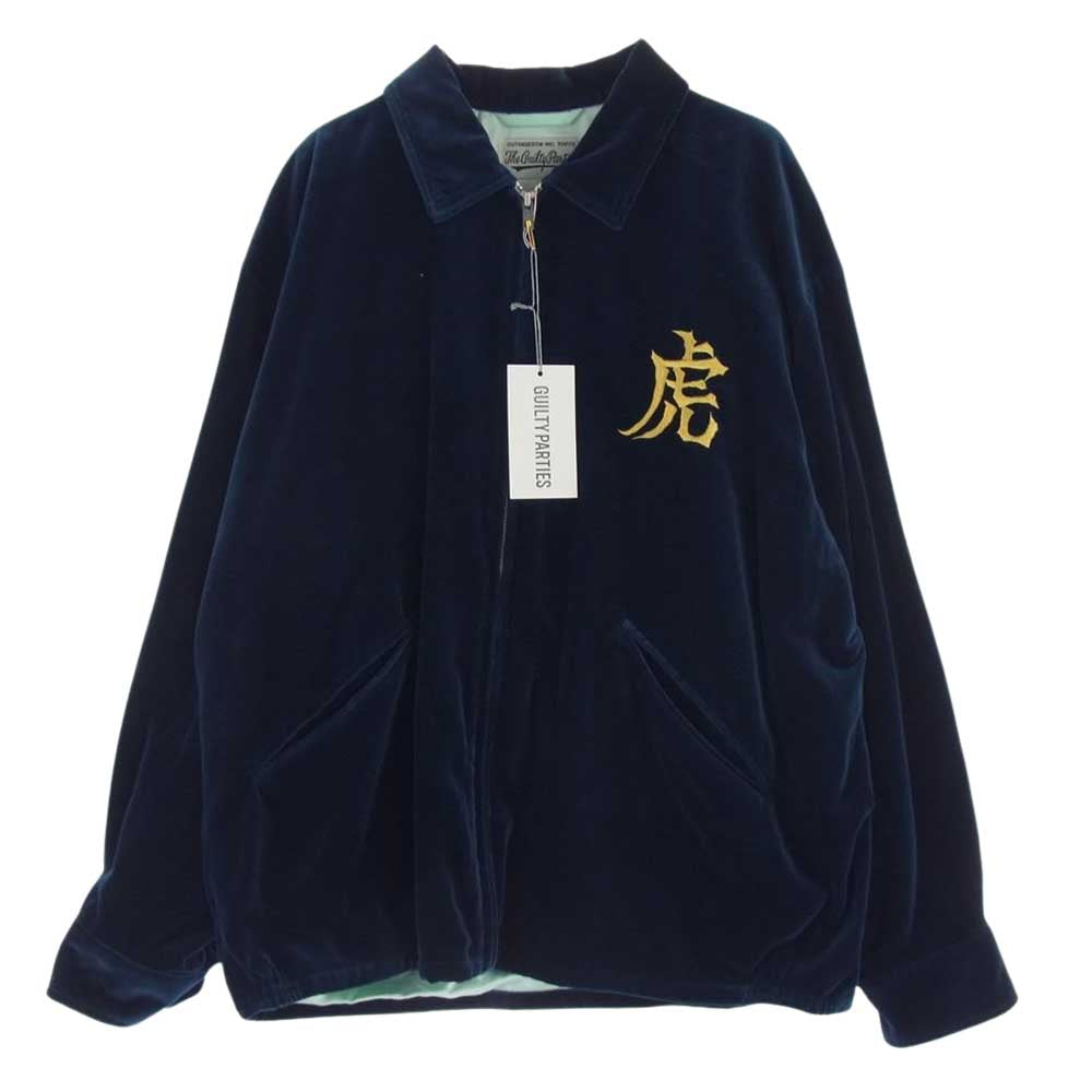 WACKO MARIA ワコマリア WOLFSHEAD-WM-ML07 × WOLF’S HEAD VIETNAM JACKET ウルフズヘッド ベルベット ベトナム ジャケット 虎 ブルー系 M【極上美品】【中古】