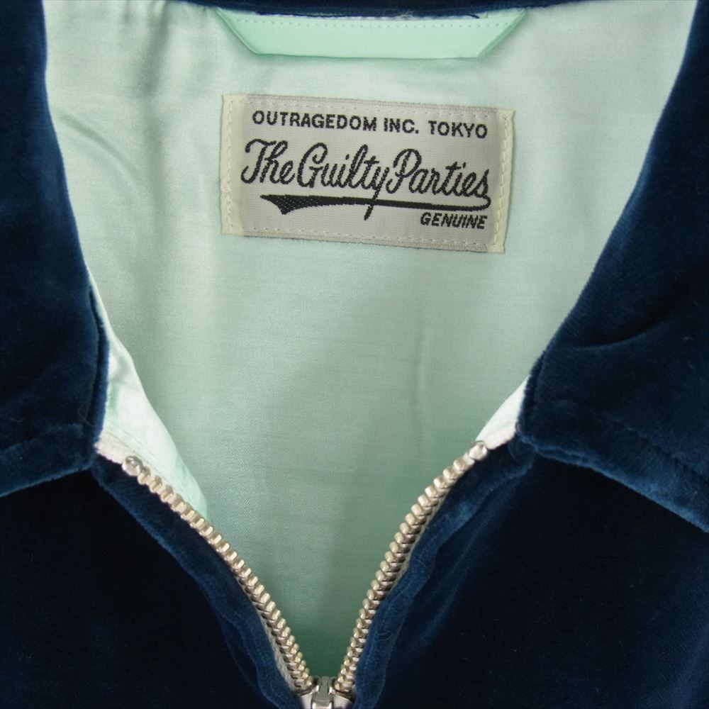 WACKO MARIA ワコマリア WOLFSHEAD-WM-ML07 × WOLF’S HEAD VIETNAM JACKET ウルフズヘッド ベルベット ベトナム ジャケット 虎 ブルー系 M【極上美品】【中古】