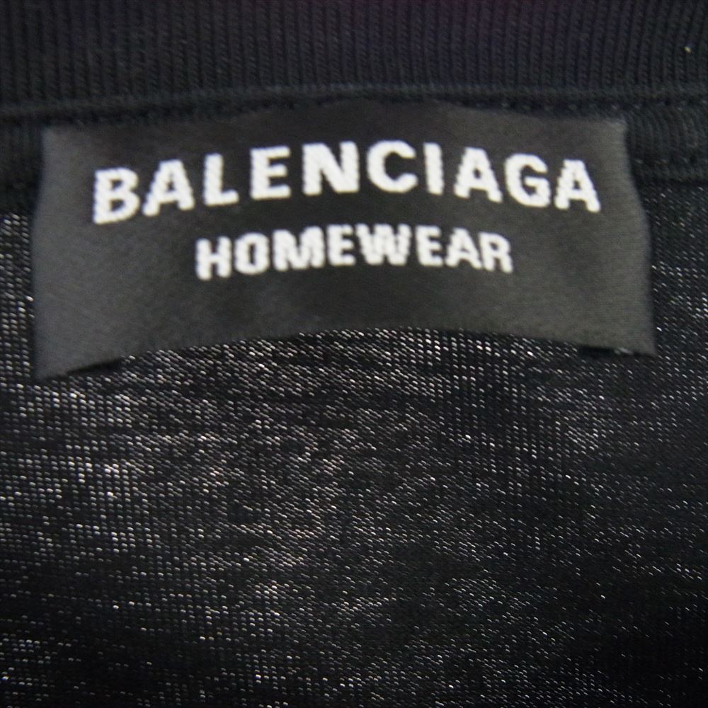 BALENCIAGA バレンシアガ 21SS 651795 TKVA9 HOTEL RESORTS ホテルリゾート ロゴ刺繍 半袖 オーバーサイズ Tシャツ ブラック系 XS【中古】