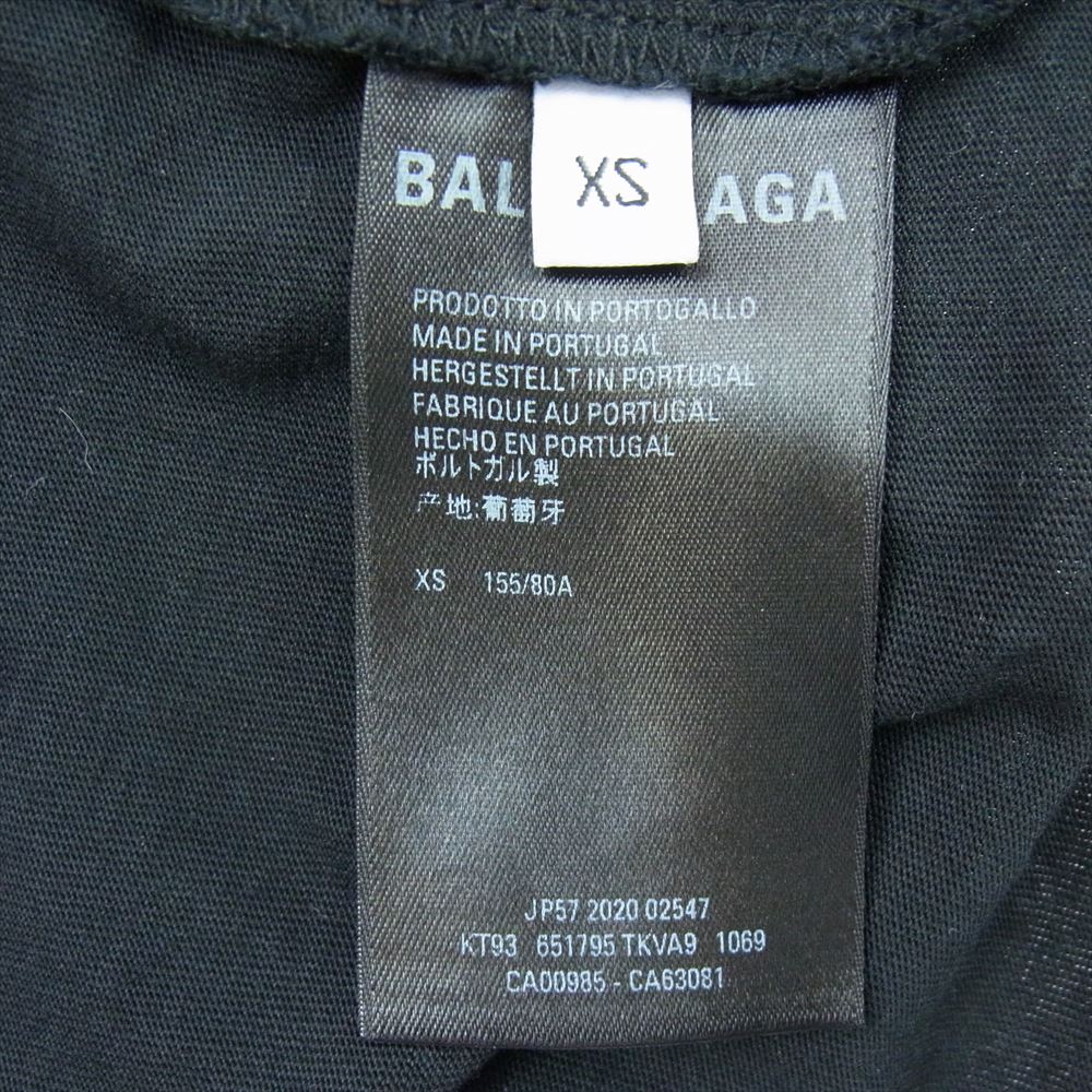 BALENCIAGA バレンシアガ 21SS 651795 TKVA9 HOTEL RESORTS ホテルリゾート ロゴ刺繍 半袖 オーバーサイズ Tシャツ ブラック系 XS【中古】