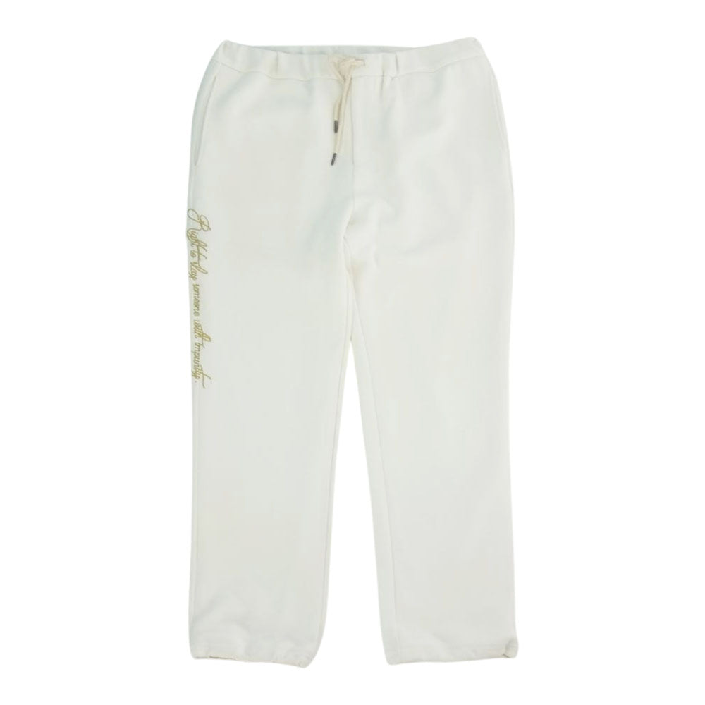 抜刀娘 274865 金魚 刺繍 バックプリント 裏地パイル ジャケット トラックパンツ ジャージ セットアップ ホワイト系 M【中古】