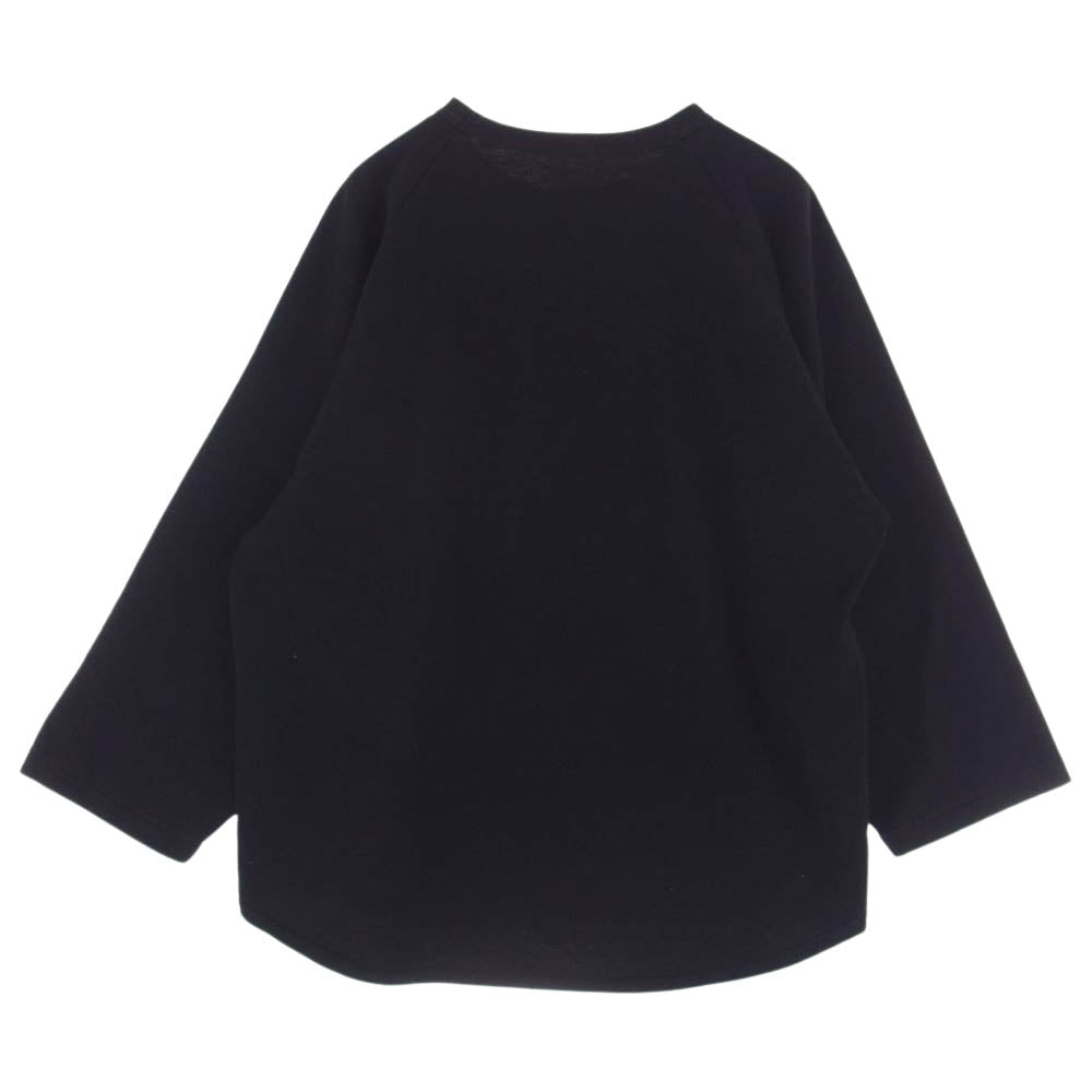 COMOLI コモリ 24SS Z01-05018 コットン ジャージ ベースボール 長袖 Tシャツ ロングスリーブ カットソー ブラック系 2【中古】