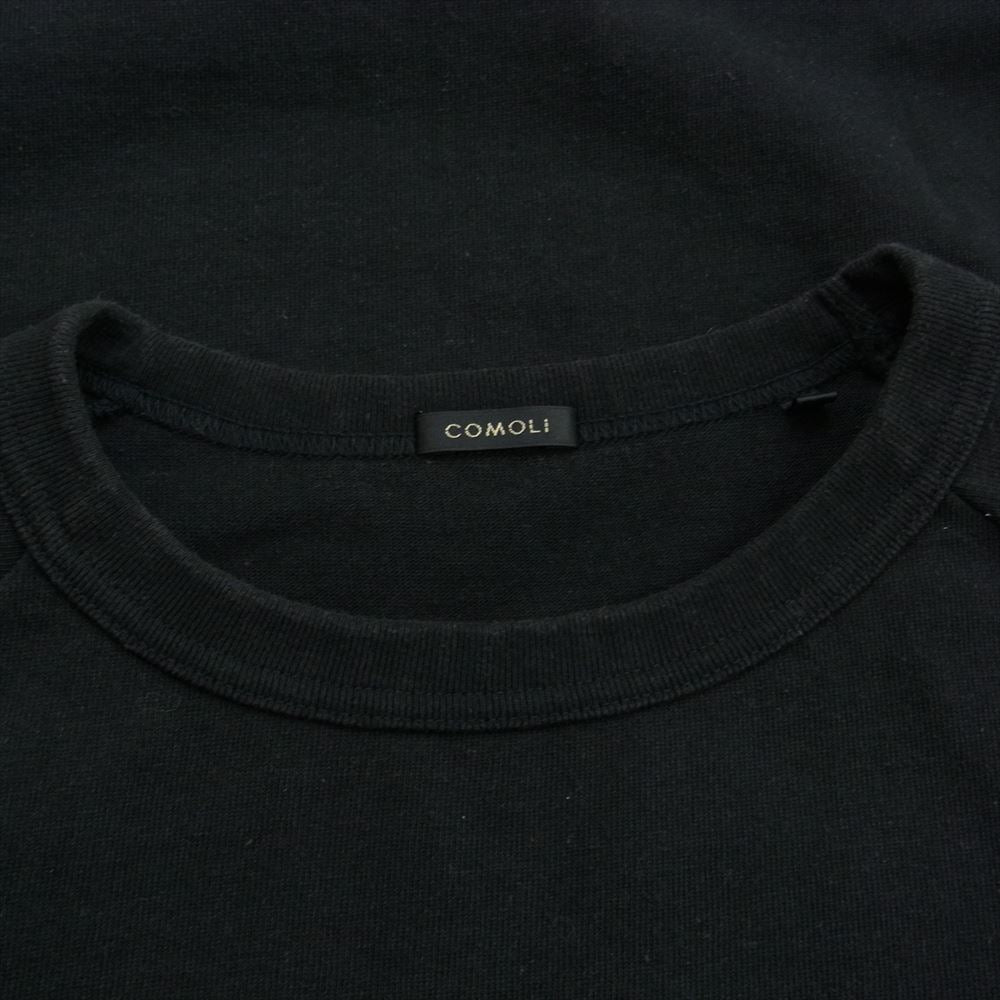 COMOLI コモリ 24SS Z01-05018 コットン ジャージ ベースボール 長袖 Tシャツ ロングスリーブ カットソー ブラック系 2【中古】
