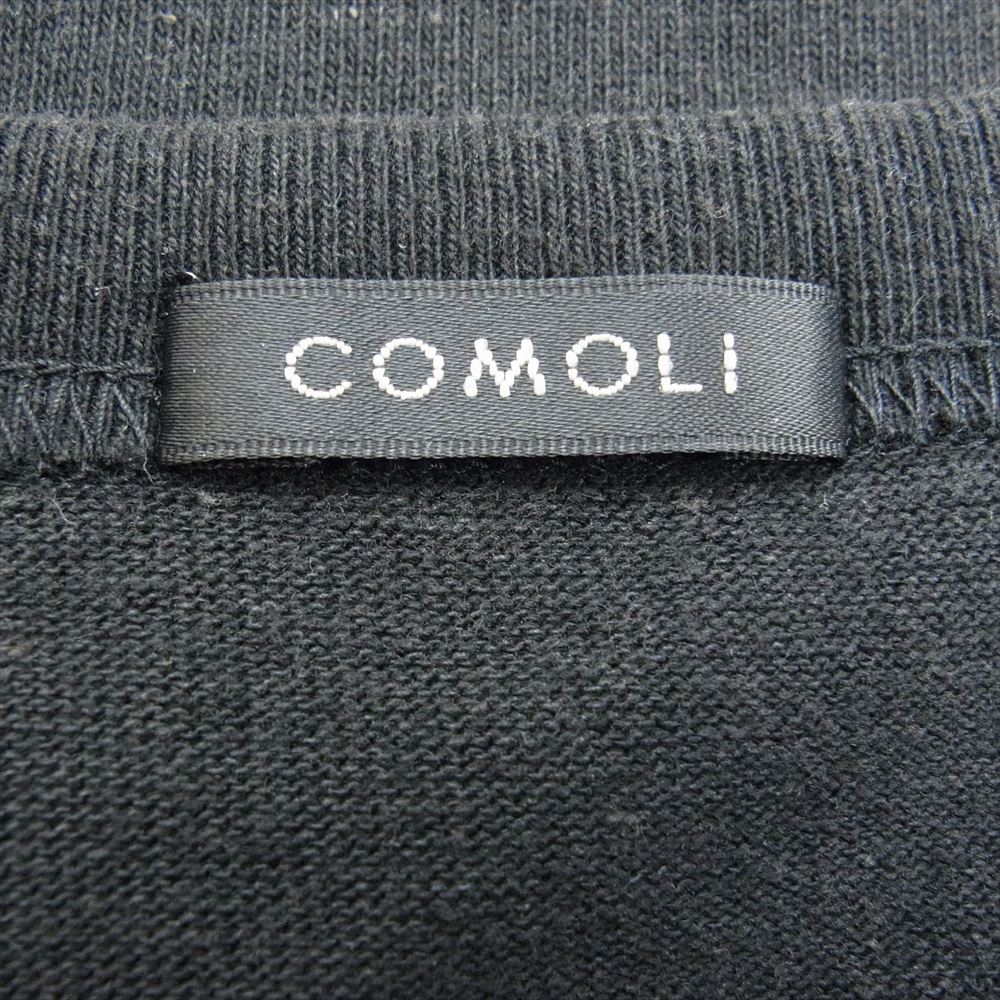 COMOLI コモリ 24SS Z01-05018 コットン ジャージ ベースボール 長袖 Tシャツ ロングスリーブ カットソー ブラック系 2【中古】